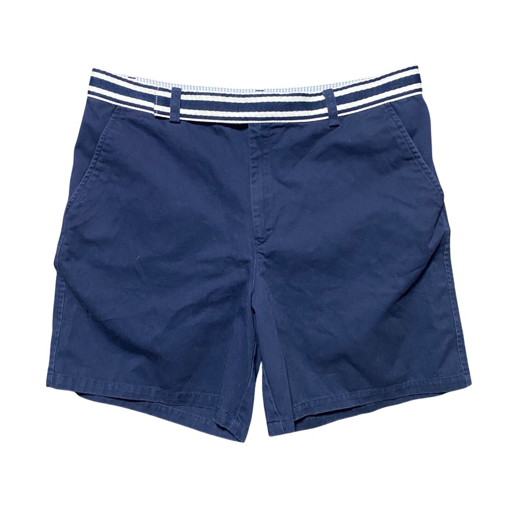Tommy Hilfiger Chino Belted Shorts Womens 12 Navy Blue Cotton‎ Preppy Yacht
